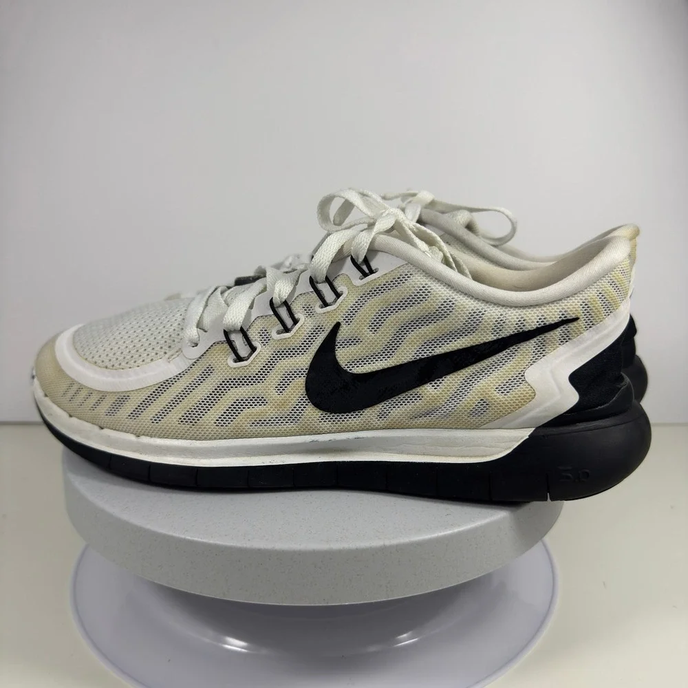 Nike Men Sneakers Free 5.0 Mesh Running Lightweight White‎ Black US 11
